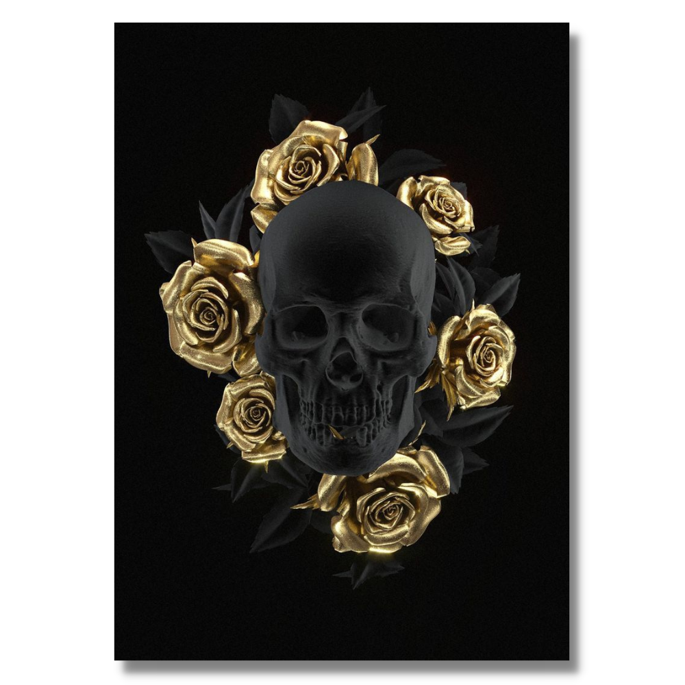 Skull Golden Roses