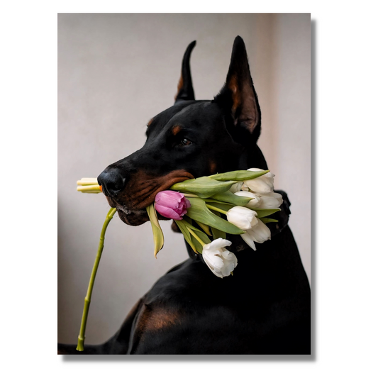 Doberman Flowers