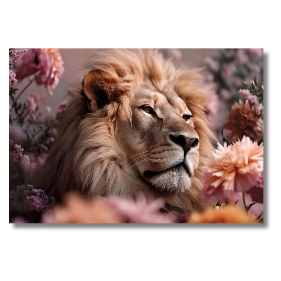 Lion in Flowers