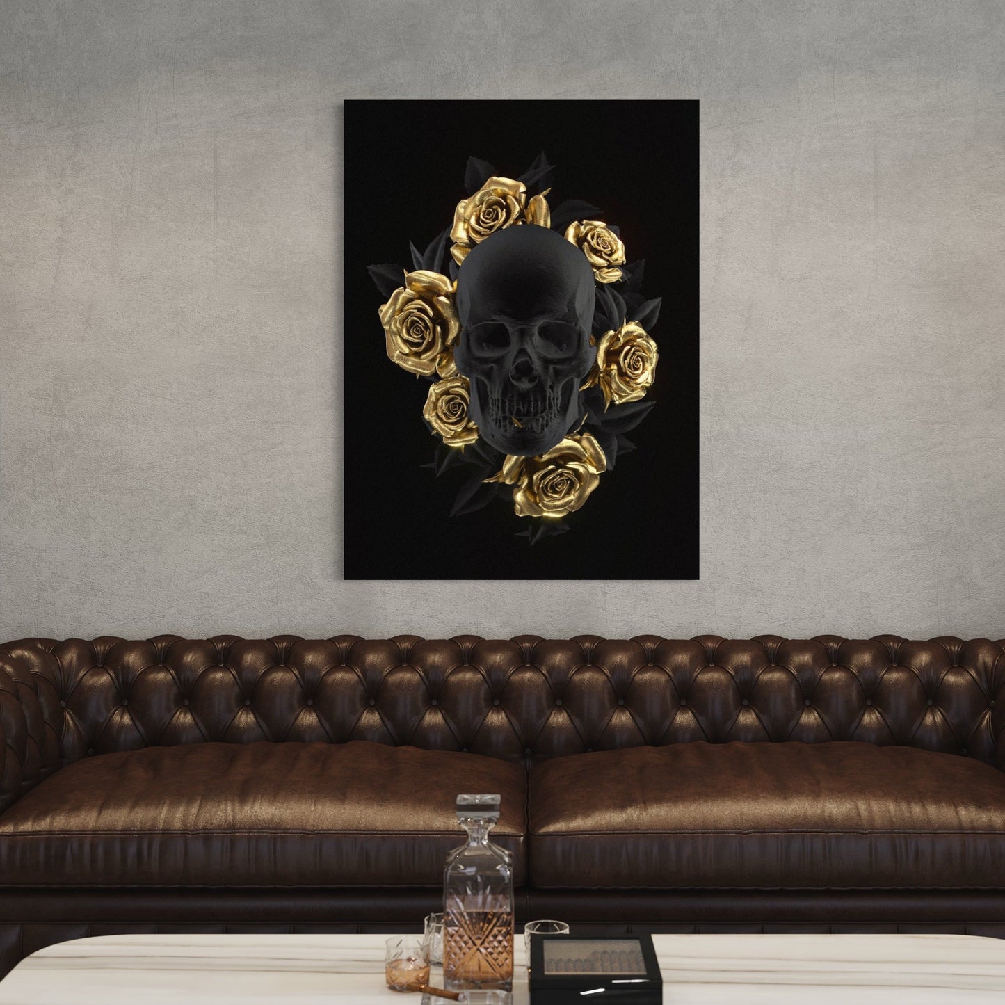 Skull Golden Roses